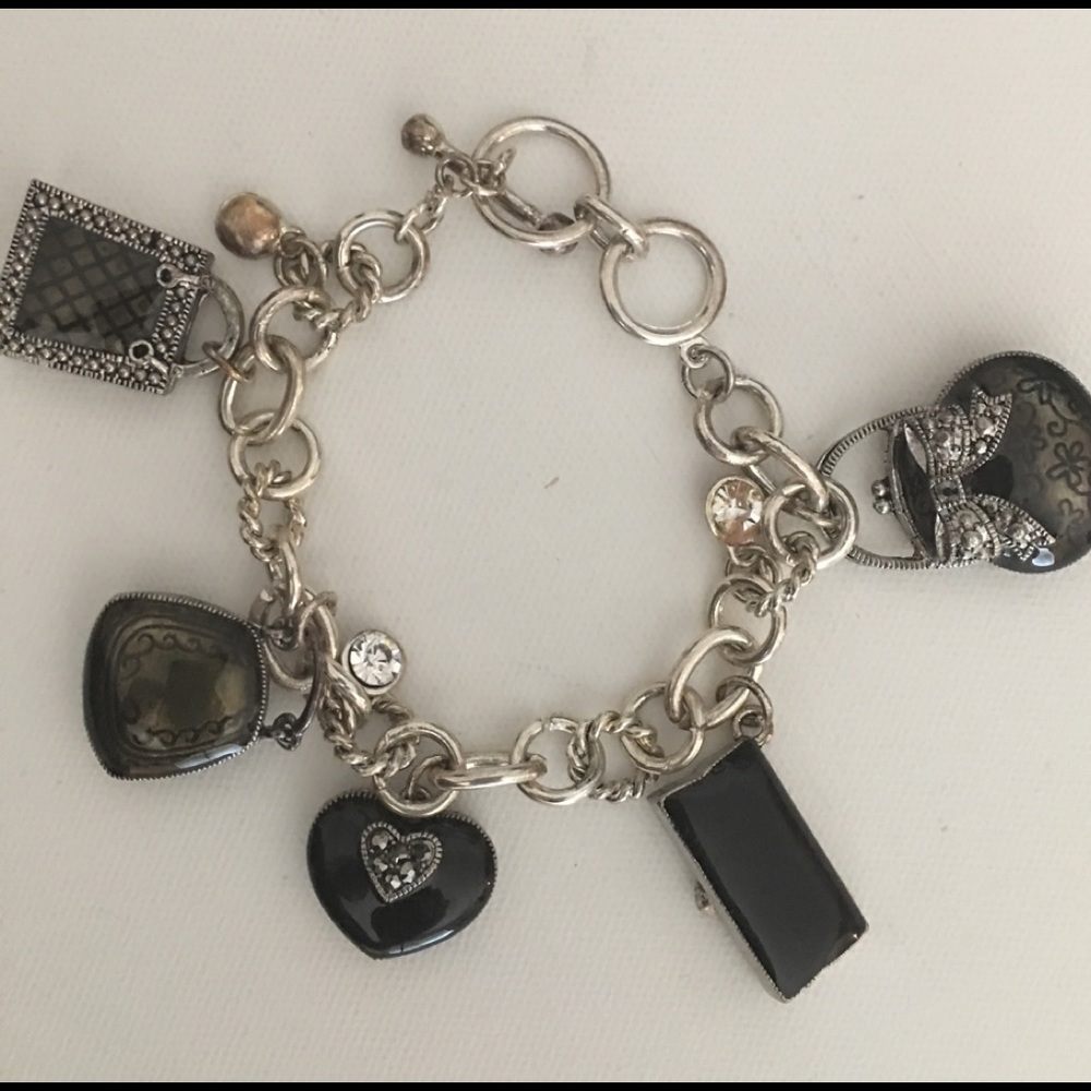 Vintage fashion themed charm bracelet